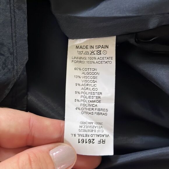 Vilagallo Womens Blue Tweed Fringe Hem Dress Size 44 Classic Office Workwear - Picture 7 of 7